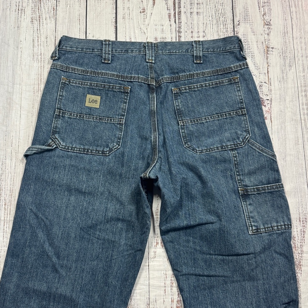 LEE LOOSE FIT CARPENTER JEANS MEN'S SIZE 34 X 34 DENIM WORKWEAR - Picture 4 of 16